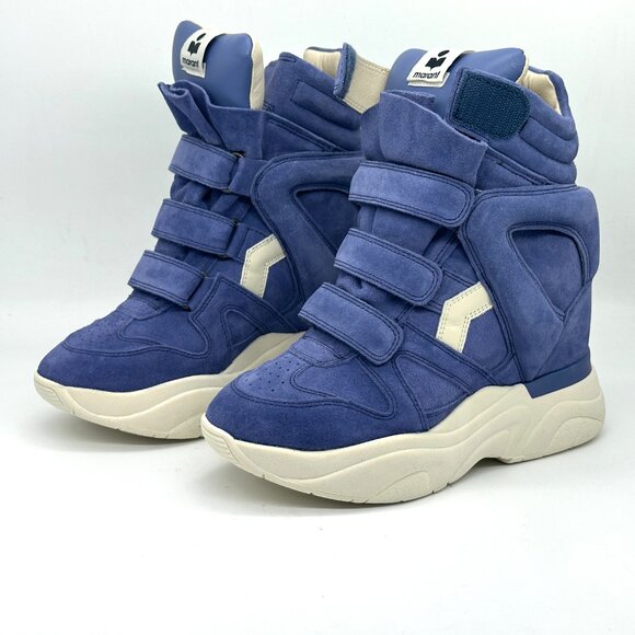 Isabel Marant BALSKEE Suede High Top Wedge Sneaker Ankle Bootie Boots - Picture 13 of 16